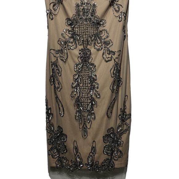 Adrianna Papell Women’s Beaded Mesh Cocktail Dress / Size-8 - Picture 4 of 16
